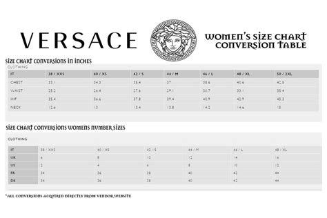 versace swim size guide